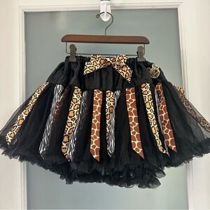 Disney “WILD” Tutu Skirt w Animal Print & built in shorts